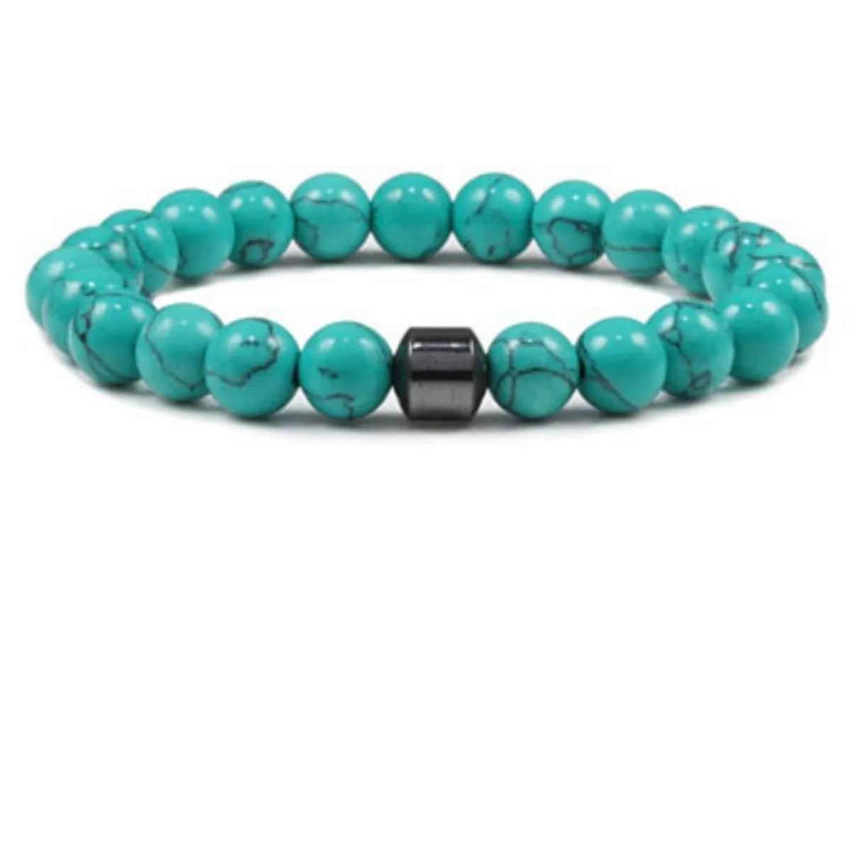 Simple Style Streetwear Geometric Turquoise Howlite Tiger Eye Beaded Unisex Bracelets