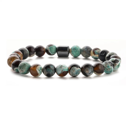 Simple Style Streetwear Geometric Turquoise Howlite Tiger Eye Beaded Unisex Bracelets