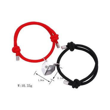 Simple Style Streetwear Heart Shape Alloy Rope Plating Valentine'S Day Couple Bracelets