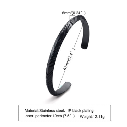 Simple Style Streetwear Lines 304 Stainless Steel Indentation Plating Men'S Bangle