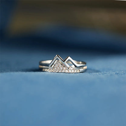 Simple Style Streetwear Mountain Sterling Silver Zircon Rings In Bulk