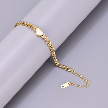 Simple Style Streetwear Solid Color 304 Stainless Steel Titanium Steel 18K Gold Plated Bracelets In Bulk