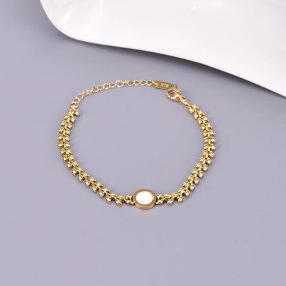 Simple Style Streetwear Solid Color 304 Stainless Steel Titanium Steel 18K Gold Plated Bracelets In Bulk