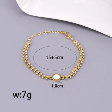 Simple Style Streetwear Solid Color 304 Stainless Steel Titanium Steel 18K Gold Plated Bracelets In Bulk