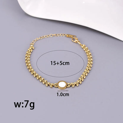 Simple Style Streetwear Solid Color 304 Stainless Steel Titanium Steel 18K Gold Plated Bracelets In Bulk