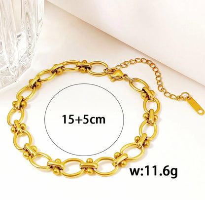 Simple Style Streetwear Solid Color 304 Stainless Steel Titanium Steel 18K Gold Plated Bracelets In Bulk