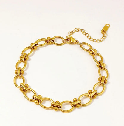 Simple Style Streetwear Solid Color 304 Stainless Steel Titanium Steel 18K Gold Plated Bracelets In Bulk