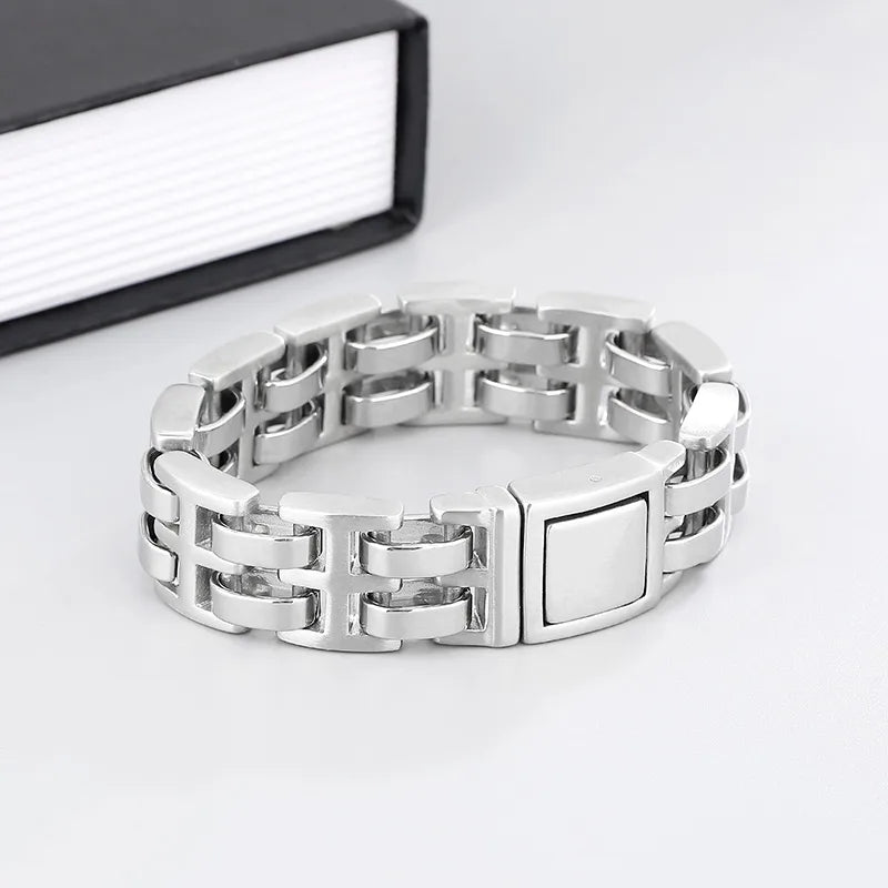 Simple Style Streetwear Solid Color Stainless Steel Men'S Bracelets