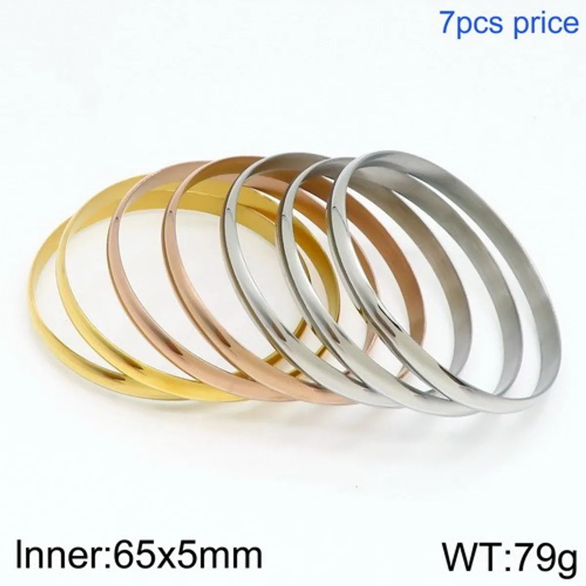 Simple Style Streetwear Solid Color Stainless Steel 18K Gold Plated Wristband In Bulk