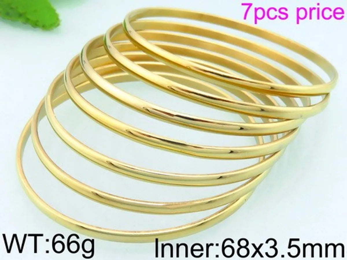 Simple Style Streetwear Solid Color Stainless Steel 18K Gold Plated Wristband In Bulk