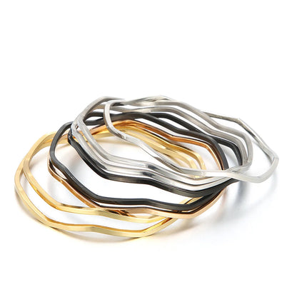 Simple Style Streetwear Solid Color Stainless Steel 18K Gold Plated Wristband In Bulk