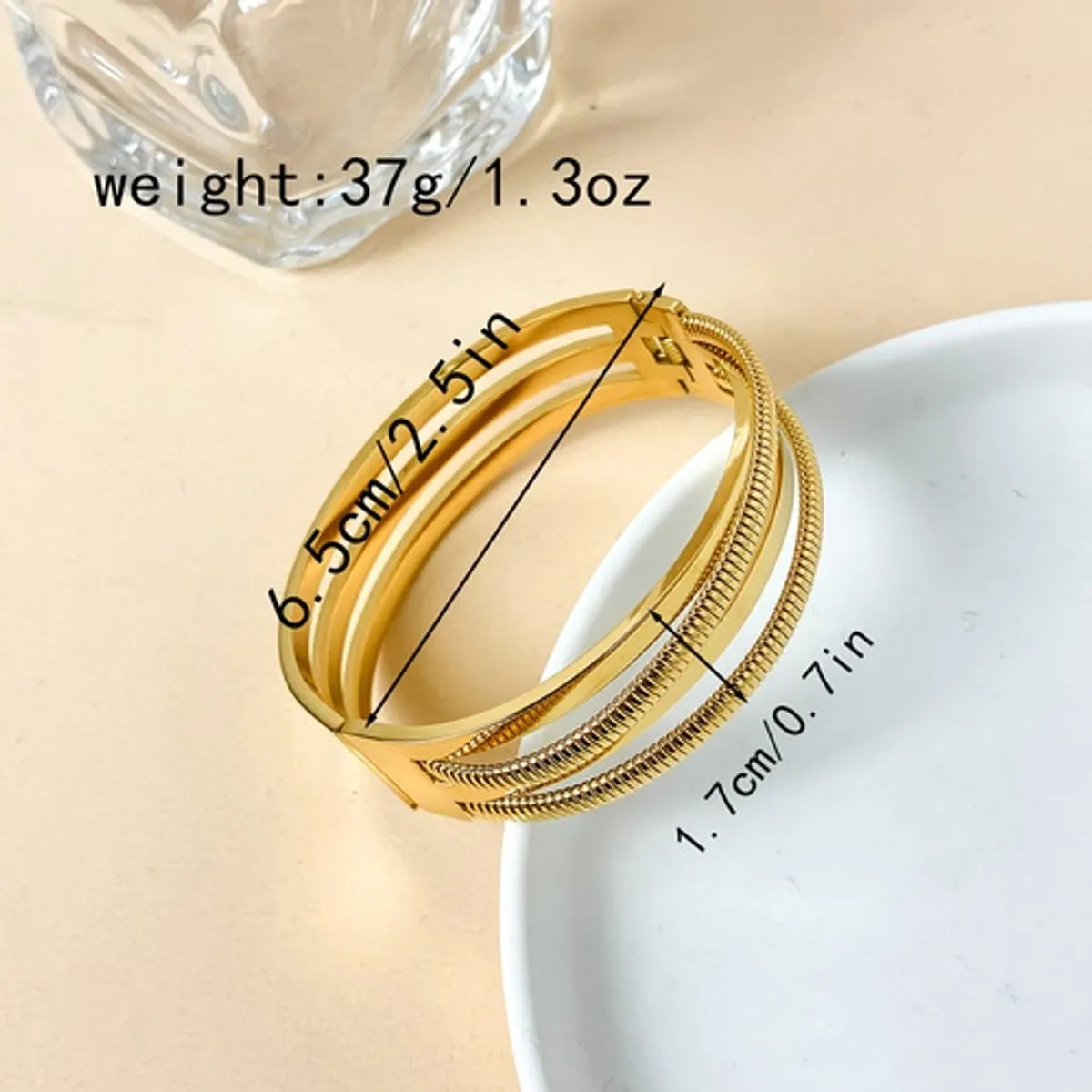 Simple Style Streetwear Solid Color Stainless Steel Plating Bangle