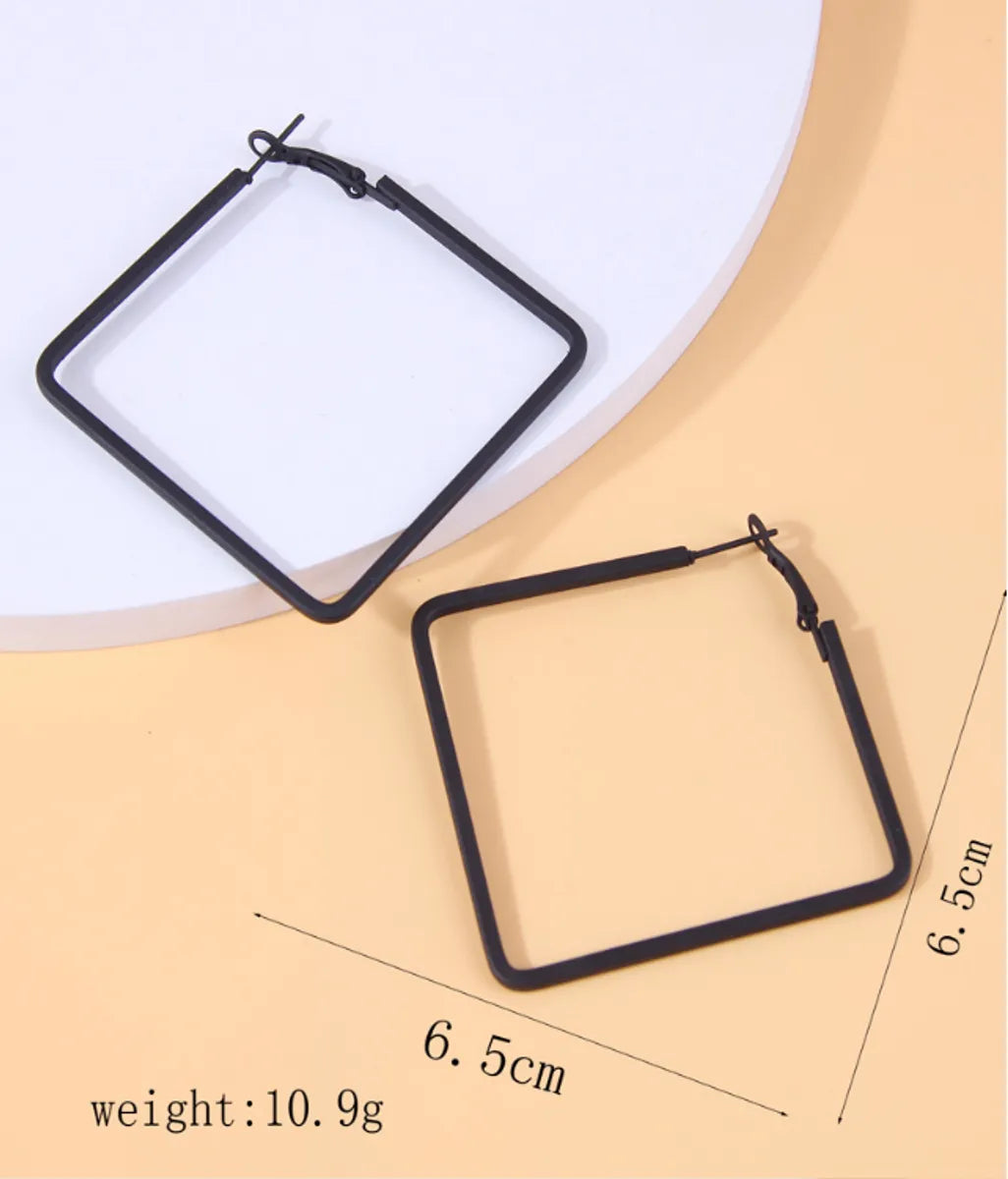 Simple Style Streetwear Square Ferroalloy Women's Earrings