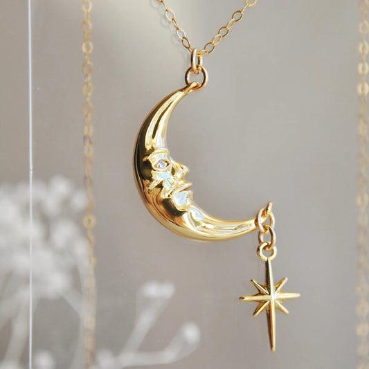 Simple Style Streetwear Star Moon Alloy Wholesale Earrings Necklace