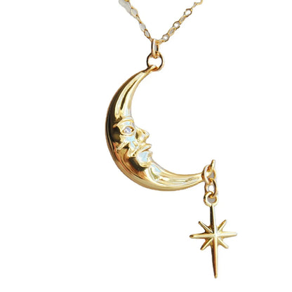 Simple Style Streetwear Star Moon Alloy Wholesale Earrings Necklace