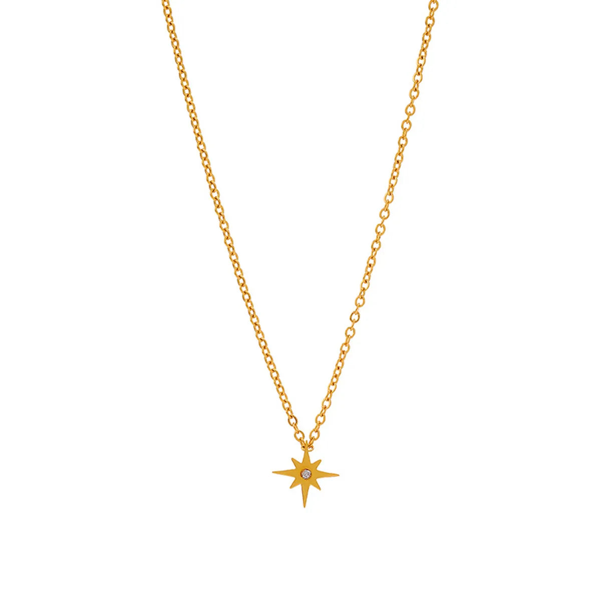 Simple Style Streetwear Star Titanium Steel Plating Pendant Necklace