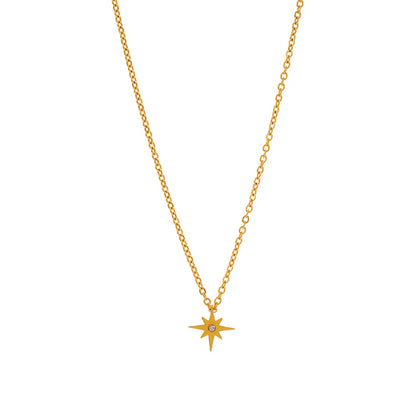 Simple Style Streetwear Star Titanium Steel Plating Pendant Necklace