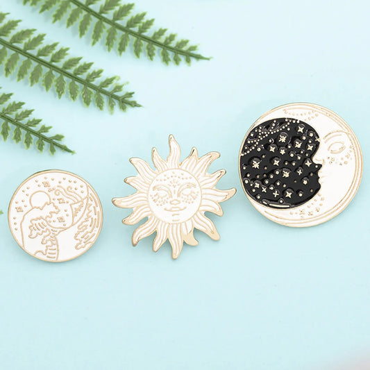 Simple Style Sun Alloy Enamel Unisex Brooches