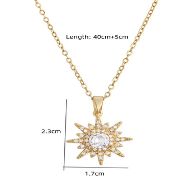 Simple Style Sun Copper Plating 18k Gold Plated Necklace