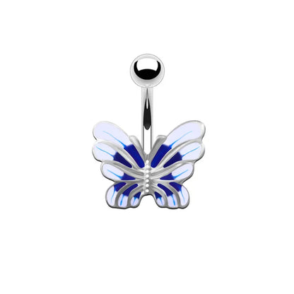 Simple Style Sunflower Heart Shape Butterfly Stainless Steel Alloy Copper Epoxy Flowers Butterfly Rhinestones Copper Zircon White Gold Plated Belly Ring