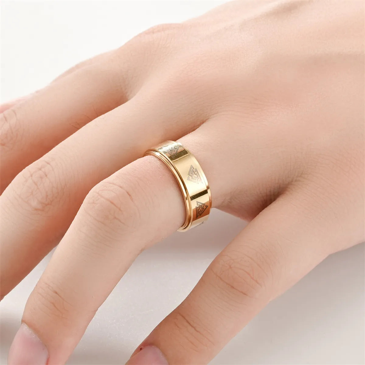 Simple Style Symbol Stainless Steel Unisex Rings