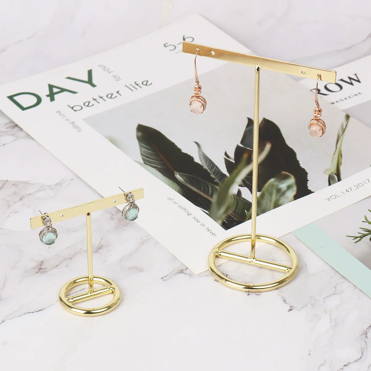 Simple Style T Shape Metal Jewelry Rack