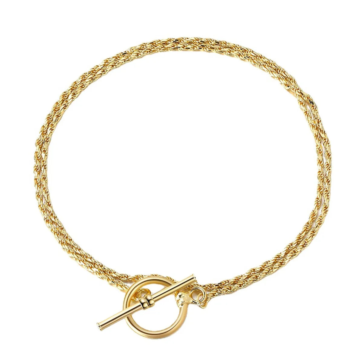 Simple Style T Shape Sterling Silver Toggle Plating Chain 14k Gold Plated Silver Plated Bracelets