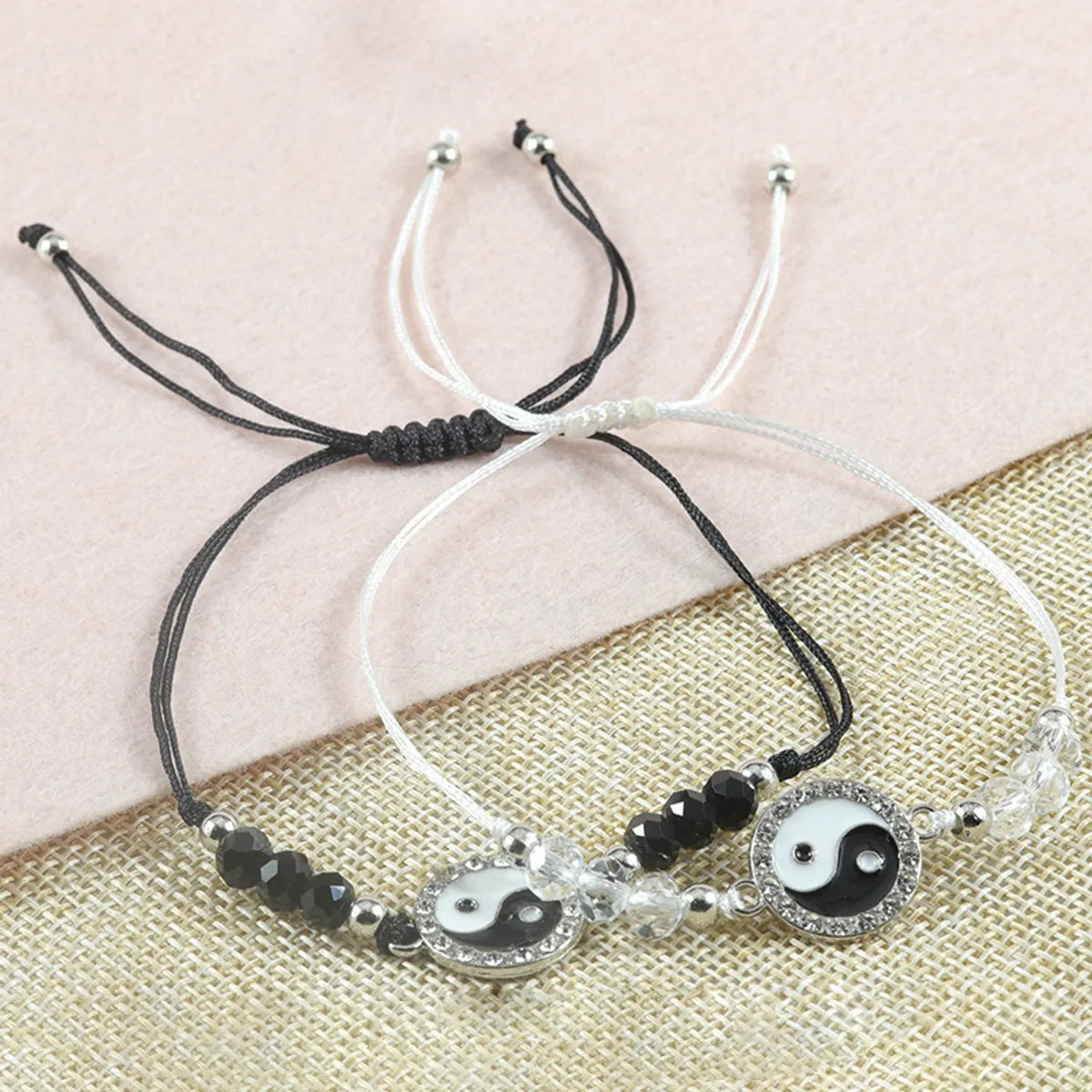 Simple Style Tai Chi Alloy Knitting Unisex Drawstring Bracelets