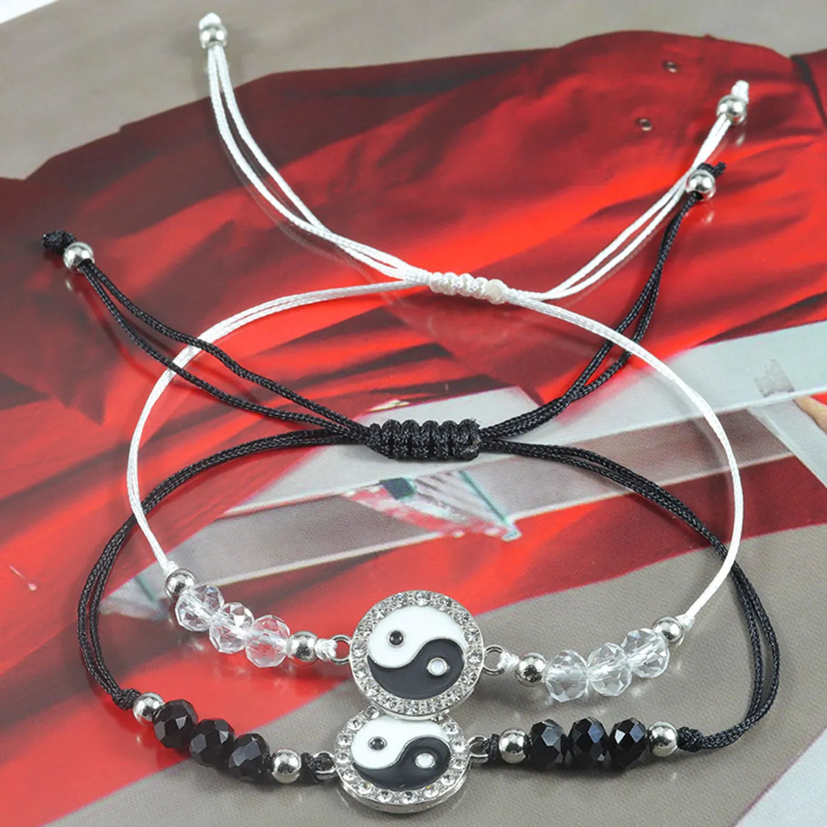 Simple Style Tai Chi Alloy Knitting Unisex Drawstring Bracelets