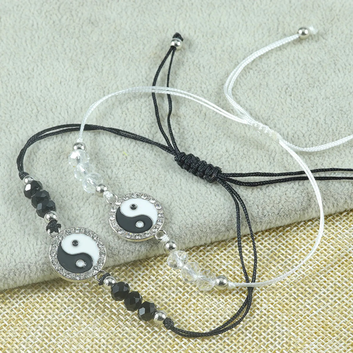 Simple Style Tai Chi Alloy Knitting Unisex Drawstring Bracelets