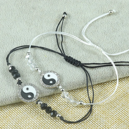 Simple Style Tai Chi Alloy Knitting Unisex Drawstring Bracelets