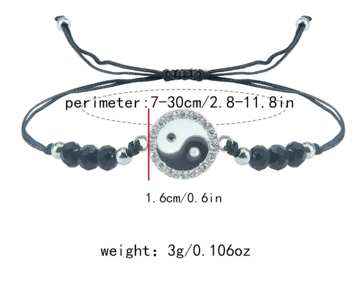 Simple Style Tai Chi Alloy Knitting Unisex Drawstring Bracelets