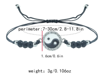 Simple Style Tai Chi Alloy Knitting Unisex Drawstring Bracelets