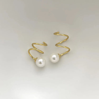 Simple Style The Answer Imitation Pearl Sterling Silver Women'S Earrings