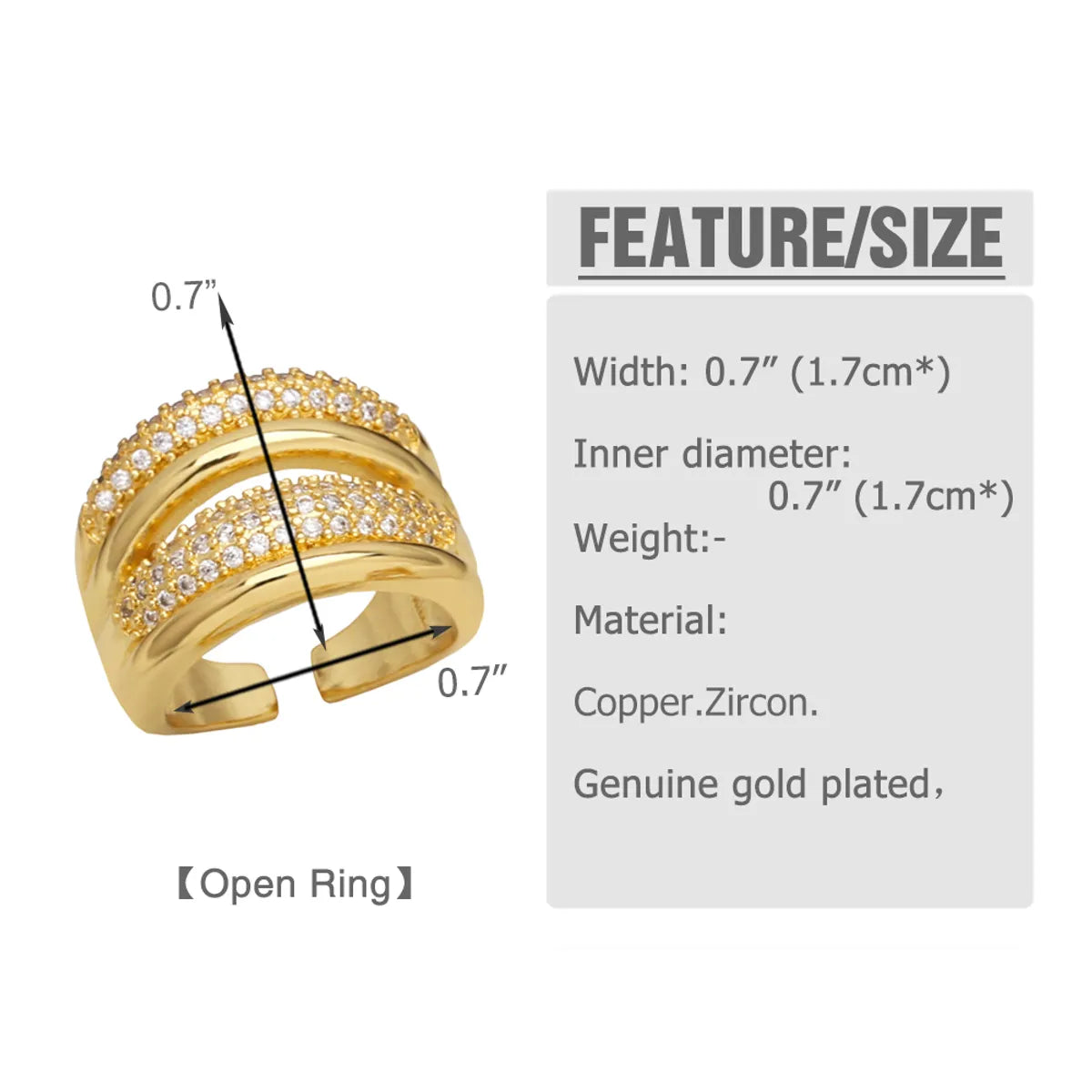 Simple Style Tortoise Animal Copper Plating Inlay Zircon 18k Gold Plated Open Rings