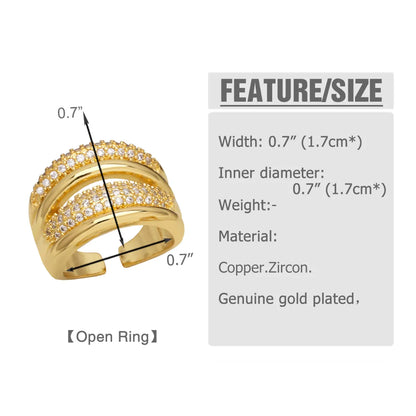 Simple Style Tortoise Animal Copper Plating Inlay Zircon 18k Gold Plated Open Rings