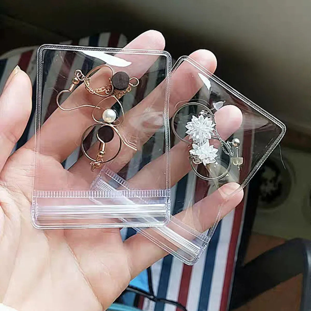 Simple Style Transparent PVC Jewelry Packaging Bags