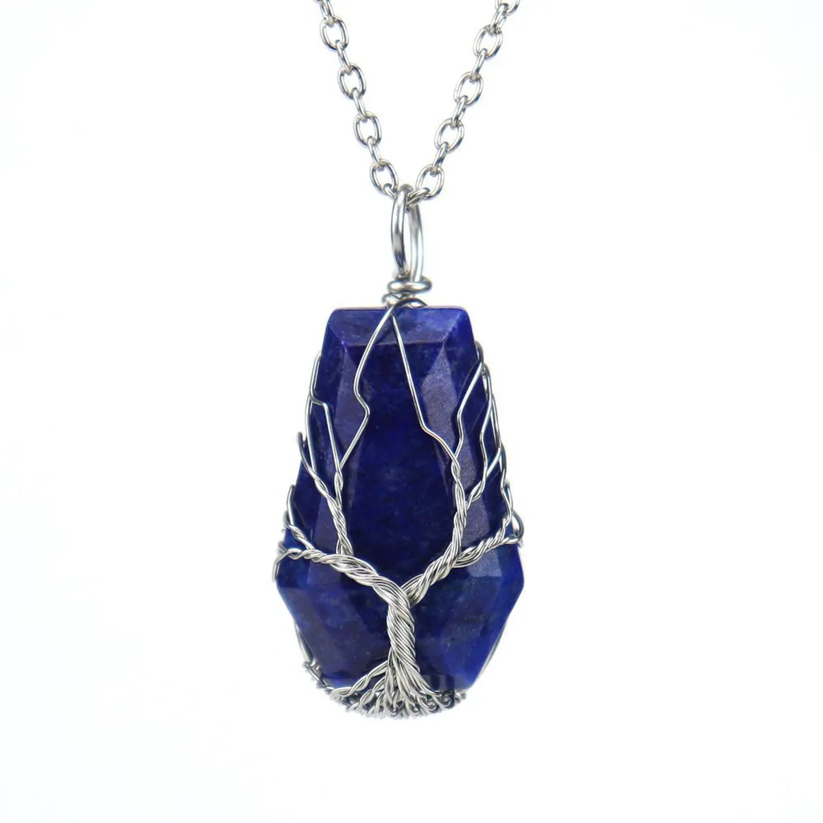 Simple Style Tree Crystal Agate Ferroalloy Wholesale Pendant Necklace