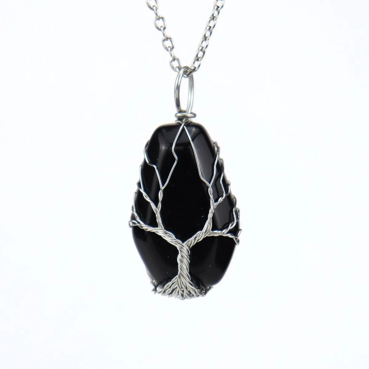 Simple Style Tree Crystal Agate Ferroalloy Wholesale Pendant Necklace