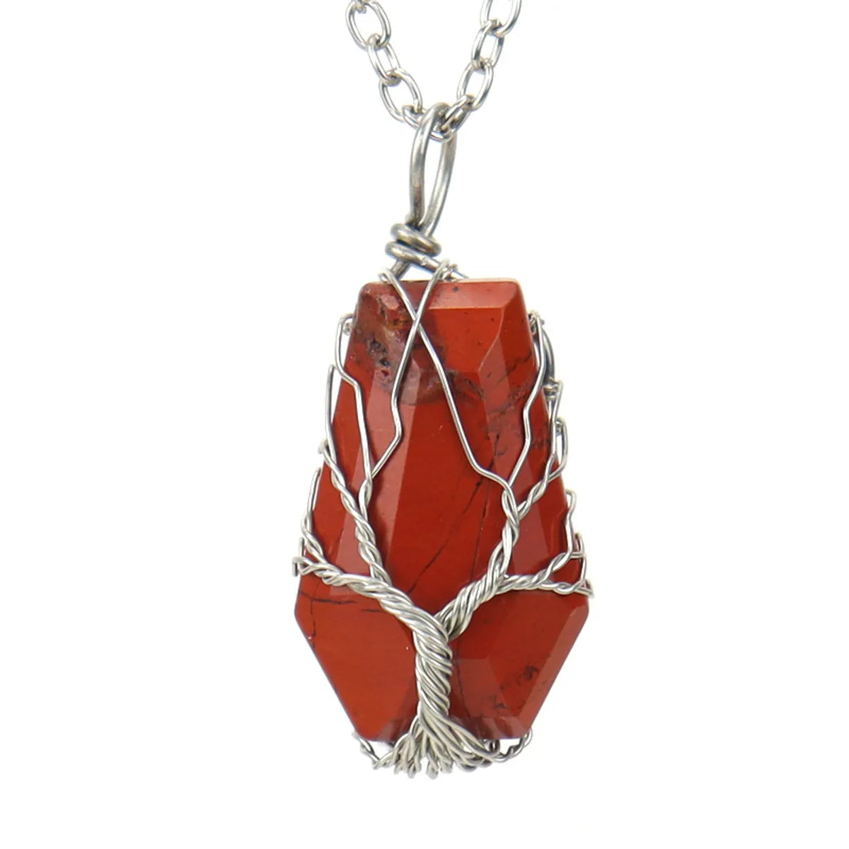 Simple Style Tree Crystal Agate Ferroalloy Wholesale Pendant Necklace