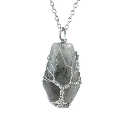 Simple Style Tree Crystal Agate Ferroalloy Wholesale Pendant Necklace