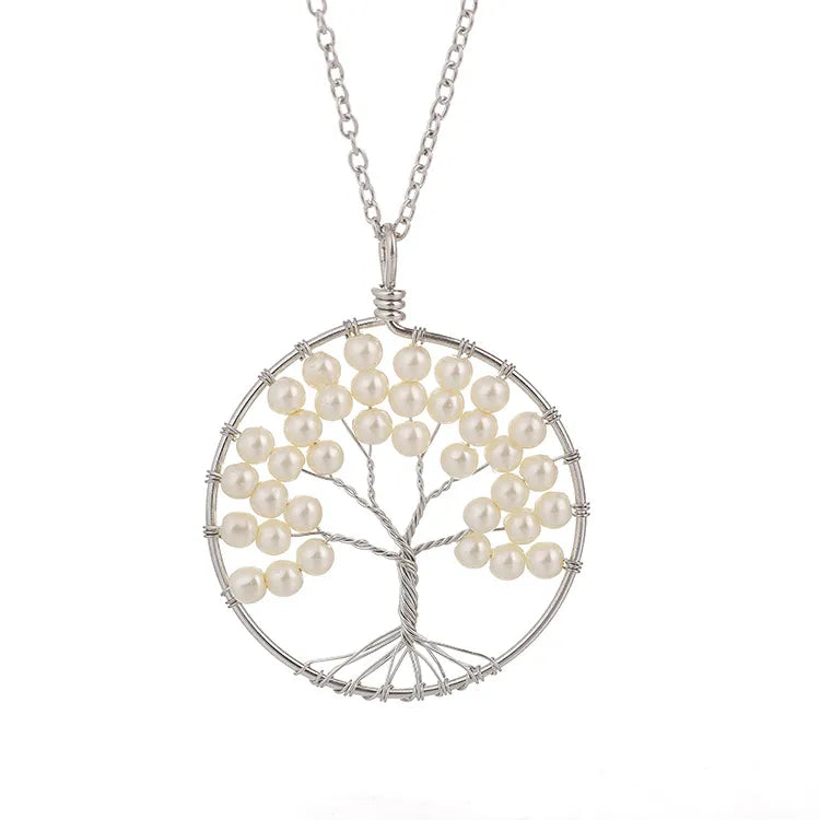 Simple Style Tree Imitation Pearl Alloy Wholesale Pendant Necklace