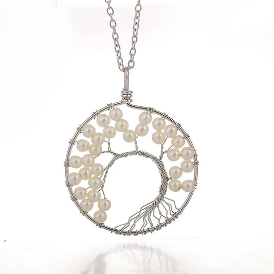 Simple Style Tree Imitation Pearl Alloy Wholesale Pendant Necklace