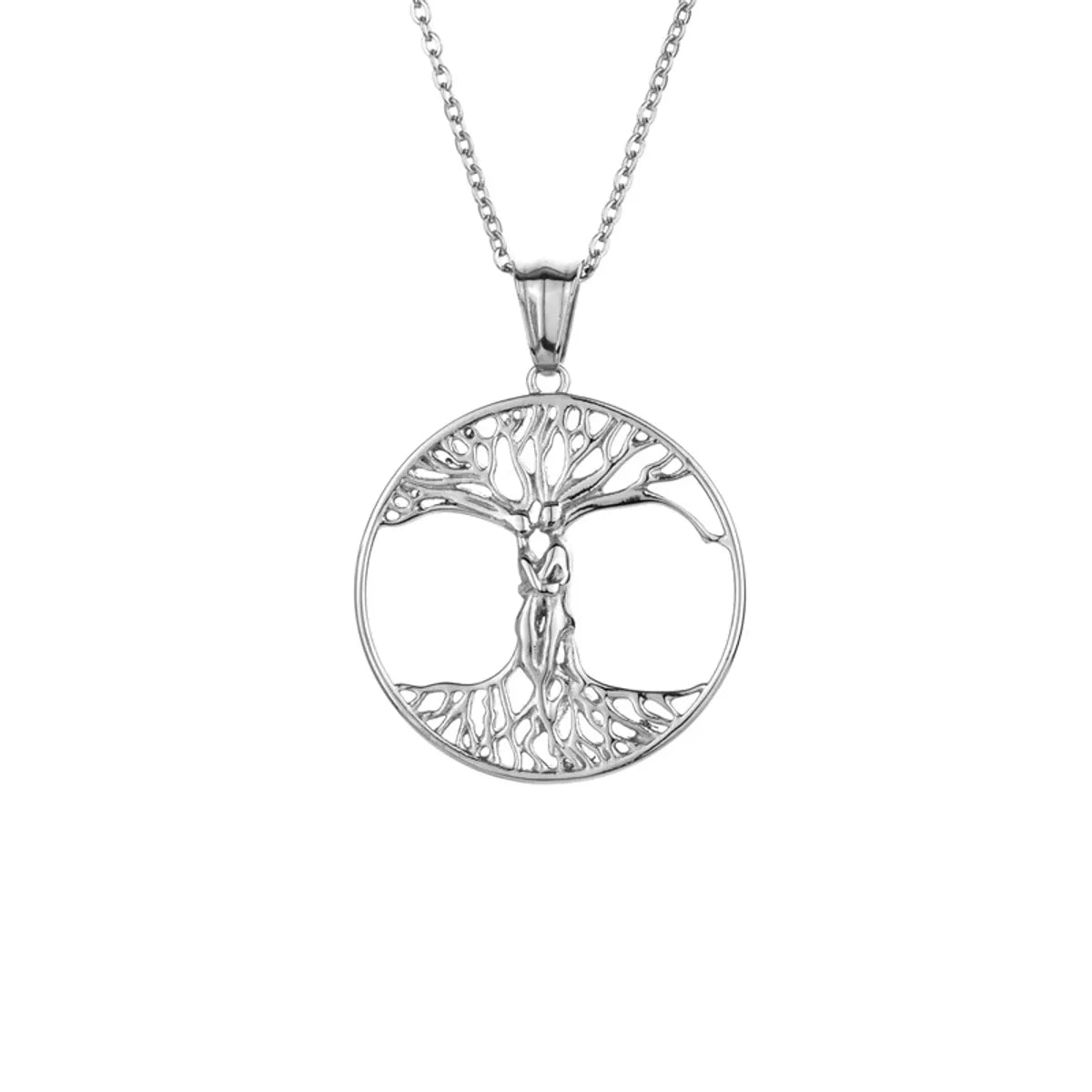 Simple Style Tree Stainless Steel Plating Gold Plated Pendant Necklace