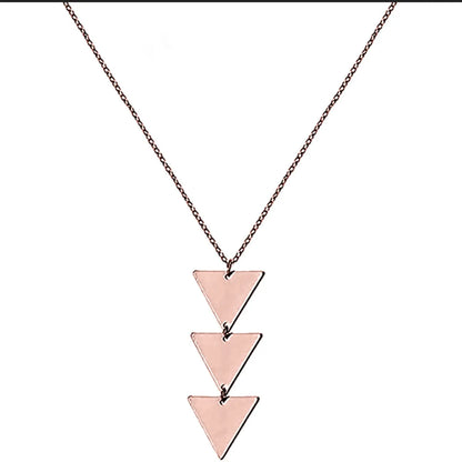 Simple Style Triangle Alloy Copper Plating Women'S Pendant Necklace Long Necklace