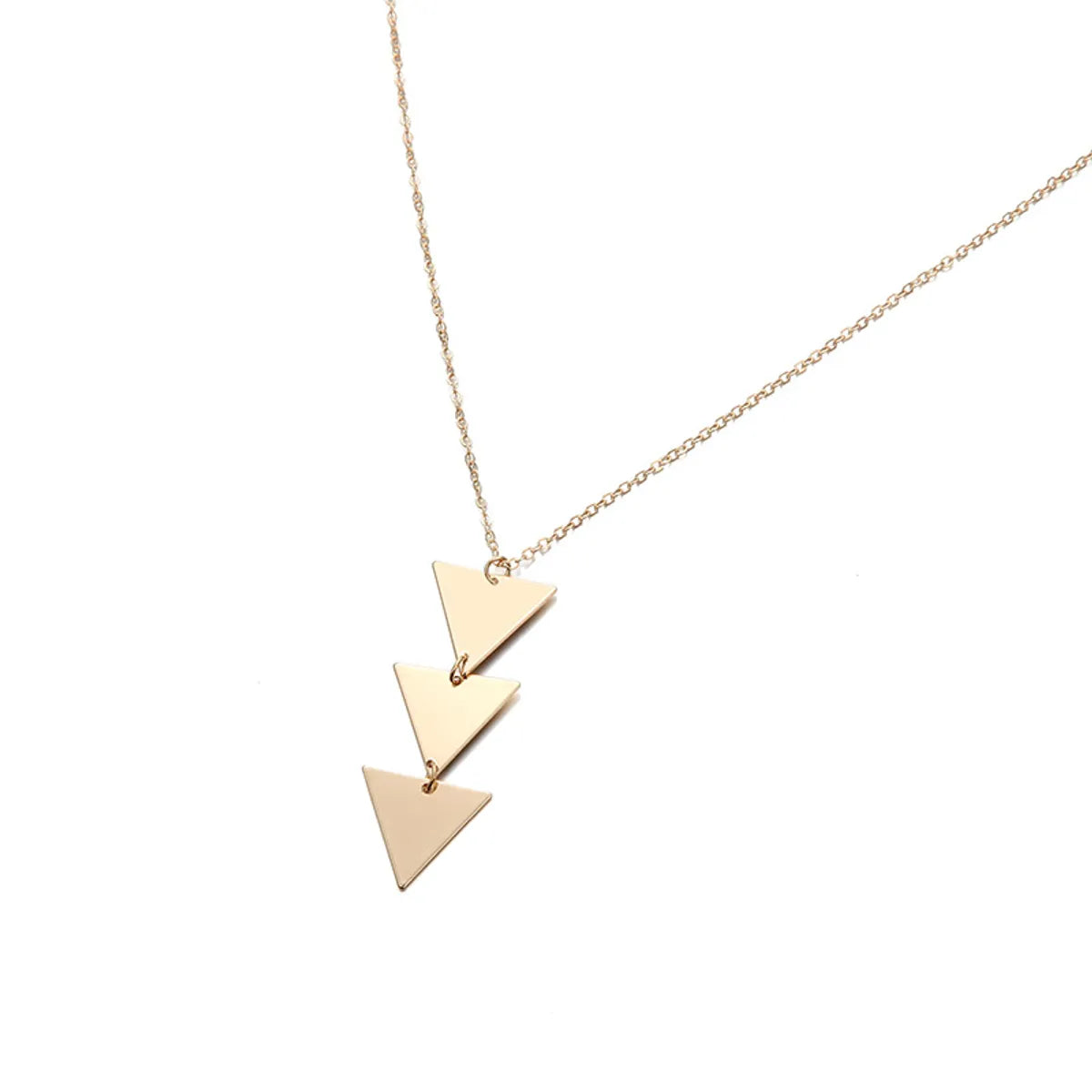 Simple Style Triangle Alloy Copper Plating Women'S Pendant Necklace Long Necklace