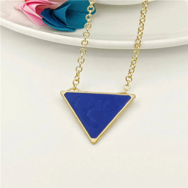 Simple Style Triangle Zinc Alloy Patchwork Women's Pendant Necklace