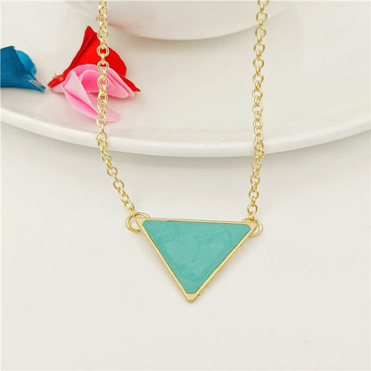 Simple Style Triangle Zinc Alloy Patchwork Women's Pendant Necklace