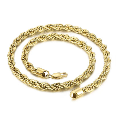 Simple Style Twist Stainless Steel Plating 18K Gold Plated Women'S Necklace