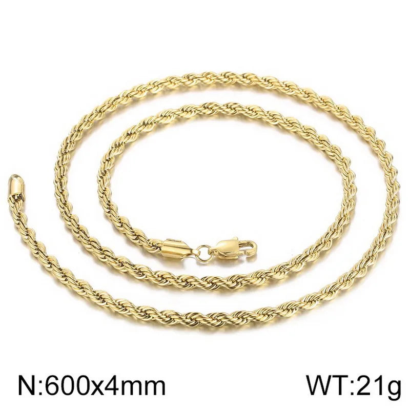 Simple Style Twist Stainless Steel Plating 18K Gold Plated Women'S Necklace